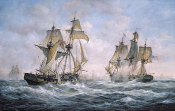 Reproducción de arte Action Between U.S. Sloop-of-War Wasp and H.M. Brig-of-War Frolic, 1812