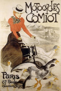 An advertising poster for 'Motorcycles Comiot', 1899 Reproduction de Tableau