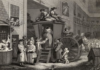 Reproducción de arte Country Inn Yard, engraved by Timothy Engleheart (1803-79) from 'The Works of Hogarth', published 1833