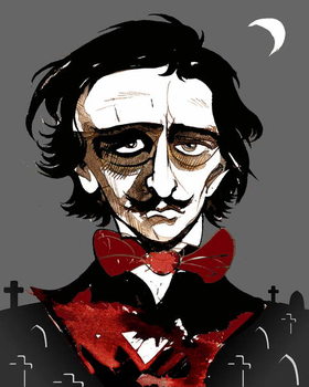 Reproducción de arte Edgar Allan Poe - colour caricature