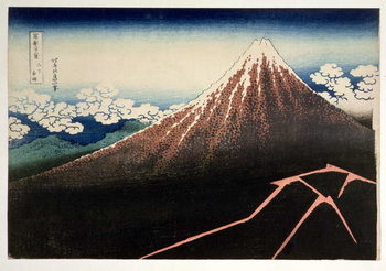 Reproducción de arte Fuji above the Lightning', from the series '36 Views of Mt. Fuji' ('Fugaku sanjurokkei'), pub. by Nishimura Eijudo, 1831,