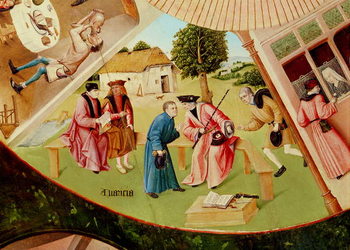 Reproducción de arte Greed, detail from the Table of the Seven Deadly Sins and the Four Last Things, c.1480 (oil on wood)