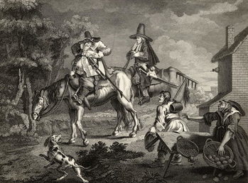 Reproducción de arte Hudibras Sallies Forth, from 'Hudibras' by Samuel Butler (1612-80) engraved by C. Armstrong, from 'The Works of William Hogarth', published 1833