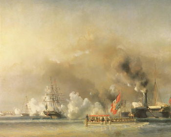 Reproducción de arte King Louis-Philippe (1830-48) Escorting Queen Victoria (1819-1901) Aboard the Royal Yacht 'Victoria and Albert' at Treport, 7th September 1843, 1844