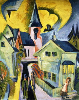Reproducción de arte Konigstein with Red Church; Konigstein mit roter Kirche, 1916