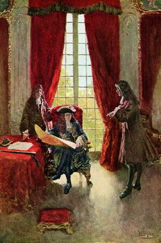 Reproducción de arte La Salle Petitions the King for Permission to Explore the Mississippi, illustration from 'The Great La Salle' by Henry Loomis Nelson, pub. in Harper's Magazine, 1905