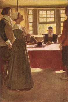 Reproducción de arte Mary Dyer Brought Before Governor Endicott, illustration from 'The Hanging of Mary Dyer' by Basil King, pub. in McClure's Magazine, 1906
