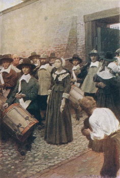 Reproducción de arte Mary Dyer on her Way to the Scaffold, illustration from 'The Hanging of Mary Dyer' by Basil King, pub. in McClure's Magazine, 1906