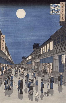 Reproducción de arte Night time view of Saruwaka Street, from 'Meisho Edo Hyakkei' (One Hundred Views of Edo)