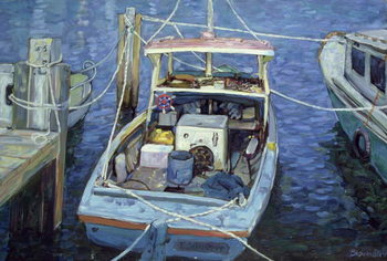 Reproducción de arte Old Fishing Launch at the Wharf, 1988