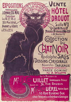 Poster advertising an exhibition of the 'Collection du Chat Noir' cabaret at the Hotel Drouot, Paris, May 1898 Reproduction de Tableau