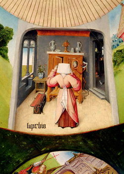 Reproducción de arte Pride, detail from the Table of the Seven Deadly Sins and the Four Last Things, c.1480 (oil on wood)