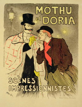 Reproduction of a poster advertising 'Mothu and Doria'in impressionist scenes, 1893 Reproduction de Tableau