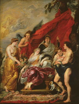 Reproducción de arte The Birth of Louis XIII (1601-43) at Fontainebleau, 27th September 1601, from the Medici Cycle, 1621-25