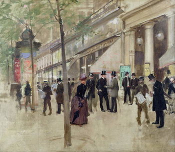 The Boulevard Montmartre and the Theatre des Varietes, c.1886 Reproduction de Tableau