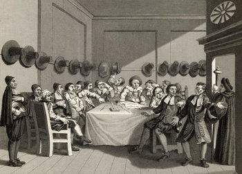 Reproducción de arte The Committee, from 'Hudibras' by Samuel Butler (1612-80) engraved by Charles Mottram (1807-76) from 'The Works of William Hogarth', published 1833