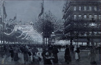 Reproducción de arte The Grands Boulevards, Paris, decorated for the Celebration of the Franco-Russian Alliance in October 1893