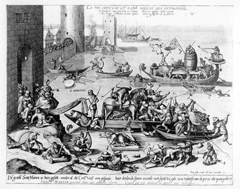 The Happy and Trouble Free Life of the Cripple (engraving) Reproduction de Tableau