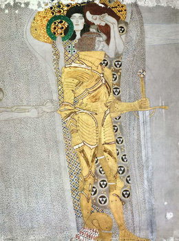 Reproducción de arte The Knight detail of the Beethoven Frieze, said to be a portrait of Gustav Mahler (1860-1911), 1902