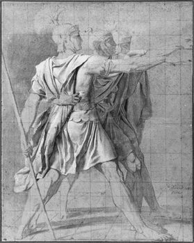 Reproducción de arte The three Horatii brothers, study for 'The Oath of the Horatii', 1785