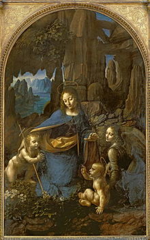 The Virgin of the Rocks (with the Infant St. John adoring the Infant Christ accompanied by an Angel), c.1508 Reproduction de Tableau