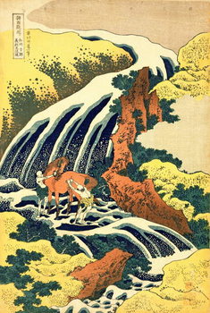 Reproducción de arte The Waterfall where Yoshitsune washed his horse', no.4 in the series 'A Journey to the Waterfalls of all the Provinces', pub. by Nishimura Eijudo, c.1832,