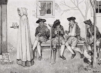 Reproducción de arte 'The Wounded Soldiers Sat Along the Wall', illustration from Harper's Magazine, October 1889