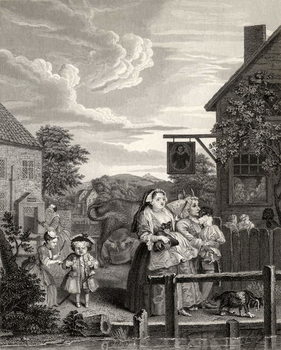 Reproducción de arte Times of the Day: Evening, from 'The Works of William Hogarth', published 1833