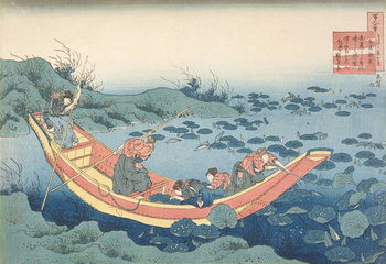 Reproducción de arte Women gathering waterlilies' ('Bunya no Asayasu'), from the series '100 Poems Explained by the Nurse' ('Hyakunin isshu uba ga etoki') pub. c.1835-38