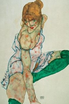 Blonde Girl With Green Stockings, 1914 Festmény reprodukció