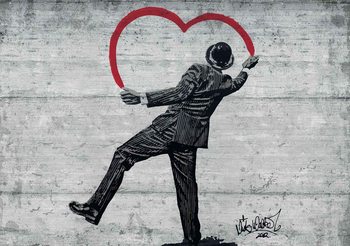 Carta da parati Banksy Graffiti Muro in Cemento