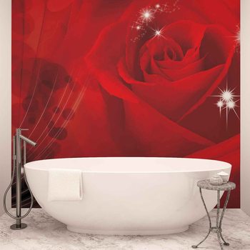 Carta da parati Fiore Rosa Rossa