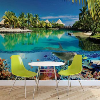 Carta da parati Paradiso Isola con Corallo Delfini
