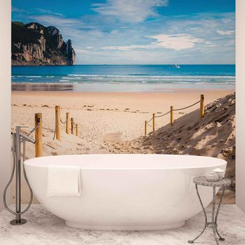 Carta da parati Percorso Naturale Spiaggia Mare Sabbia Scogliera