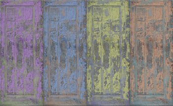 Carta da parati Porte in Legno Rustiche Verniciate