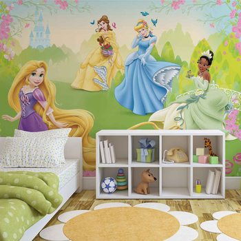 Carta da parati Principesse Disney Raperonzolo Tiana Belle