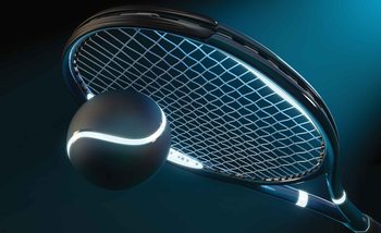 Carta da parati Racchetta Tennis Pallina e Luce Neon
