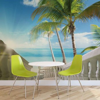 Carta da parati Spiaggia Tropicale Palme Mare