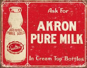 Cartelli Pubblicitari in Metallo AKRON - Pure Milk