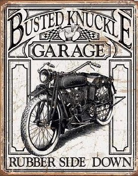 Cartelli Pubblicitari in Metallo BUSTED KNACKLE - Vintage