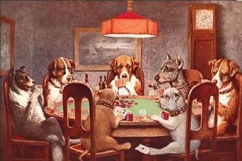 Cartelli Pubblicitari in Metallo DOGS PLAYING POKER