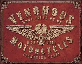 Cartelli Pubblicitari in Metallo Don't Tread On Me - Venomous Motorcycles