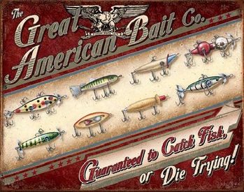 Cartelli Pubblicitari in Metallo GREAT AMERICAN BAIT CO.