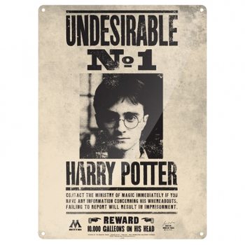 Cartelli Pubblicitari in Metallo Harry Potter Undesirable No.1