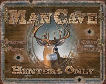 Cartelli Pubblicitari in Metallo MAN CAVE - Hunters Only