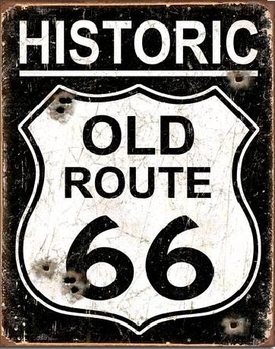 Cartelli Pubblicitari in Metallo OLD ROUTE 66 - Weathered