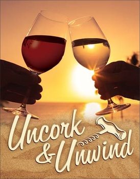 Cartelli Pubblicitari in Metallo Uncork & Unwind