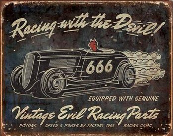 Cartelli Pubblicitari in Metallo VINTAGE - Evil Racing