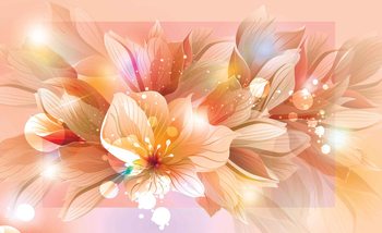 Ταπετσαρία τοιχογραφία Flowers Nature Orange