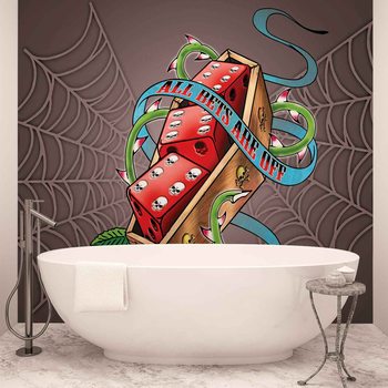Alchemy Dice Tomb Skulls Spider Web Fotobehang
